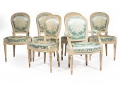 SIX LOUIS XVI-STYLE BLEU AND C