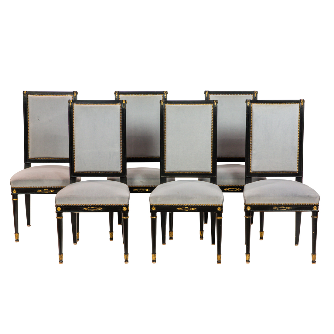 SIX MAISON JANSEN EBONIZED AND