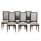 SIX MAISON JANSEN EBONIZED AND