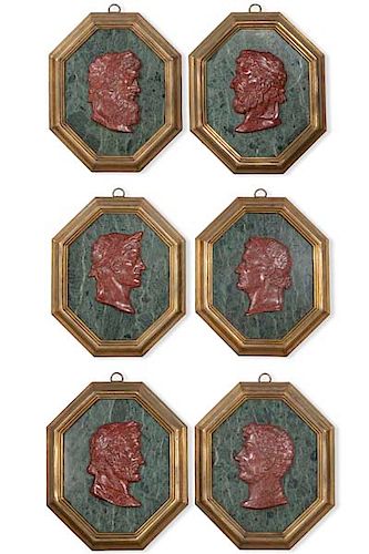 SIX MARBLE & FAUX PORPHYRY