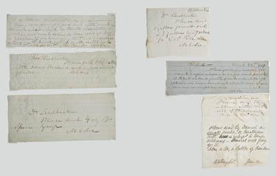Six Mary Custis Lee letters, each