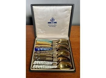 Six matching fork and spoon sets of