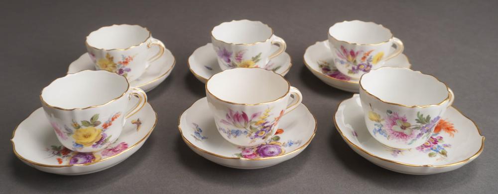 SIX MEISSEN PORCELAIN FLORAL
