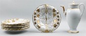 SIX MEISSEN PORCELAIN GILT-WHI