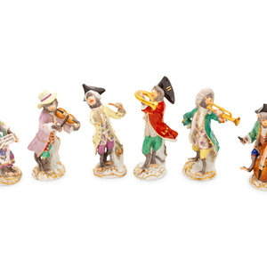Six Meissen Porcelain Monkey