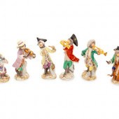 Six Meissen Porcelain Monkey M
