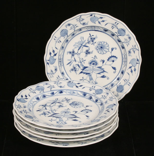 Six Meissen porcelain plates in the