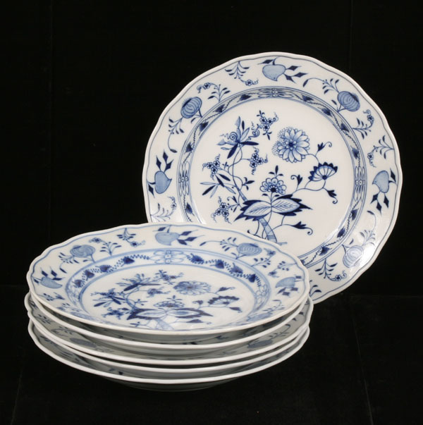 Six Meissen porcelain plates in the