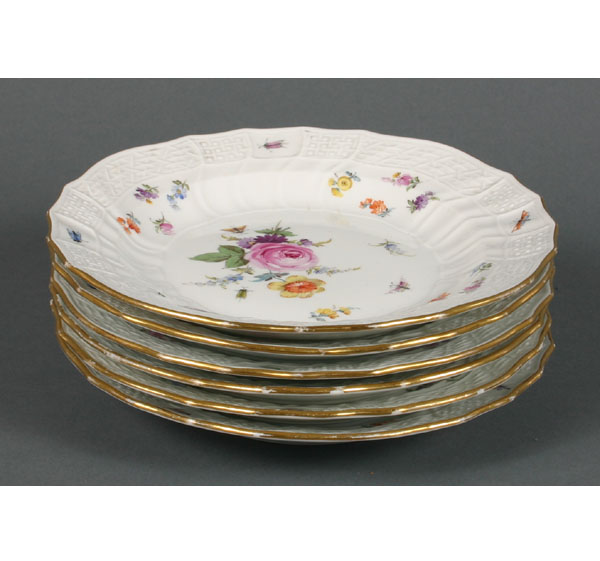 Six Meissen porcelain salad
