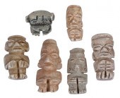 SIX MESOAMERICAN CARVED JADE F