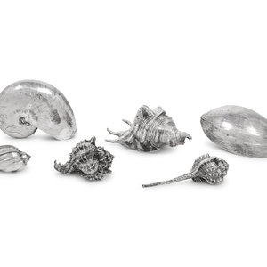 Six Mexican Silver Shell-Form Table