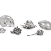 Six Mexican Silver Shell-Form