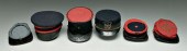 Six military caps: red wool ke