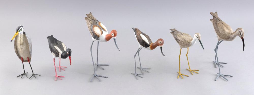 SIX MINIATURE BIRD CARVINGS 20TH