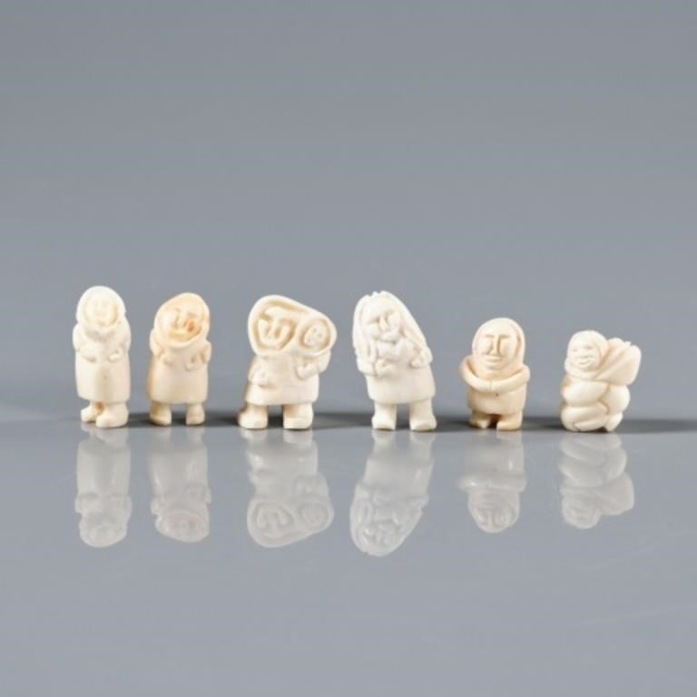 SIX MINIATURE FIGURINESNatural