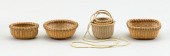 SIX MINIATURE NANTUCKET BASKET