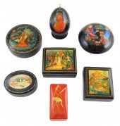 SIX MINIATURE RUSSIAN HAND-PAI