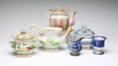 SIX MINIATURE SPATTERWARE PIEC