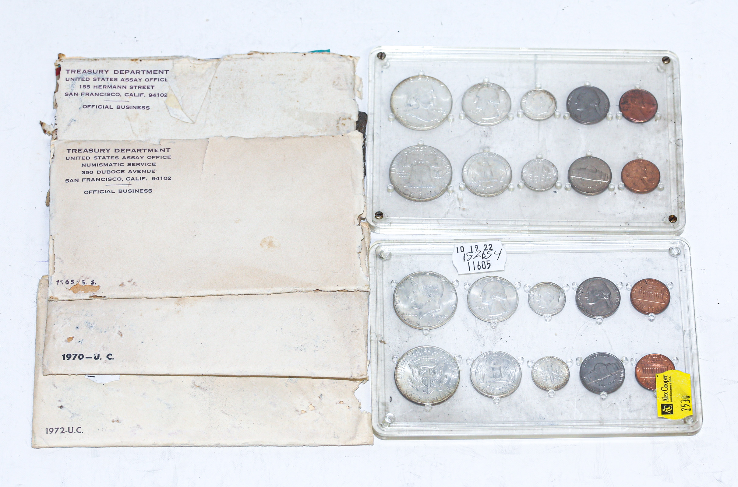 SIX MINT SETS THREE WITH SILVER
