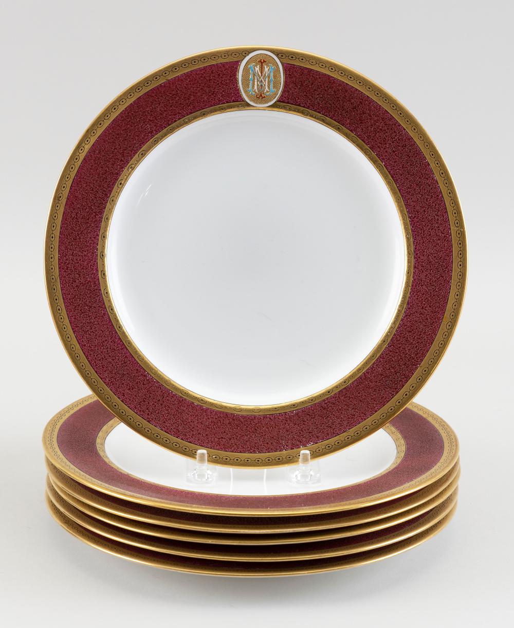 SIX MINTON DESSERT PLATES