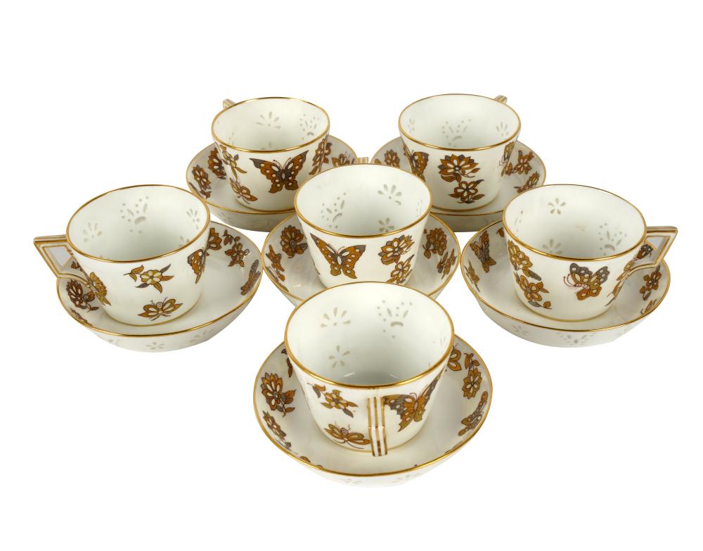 SIX MINTON'S CUPS & SAUCERScirca