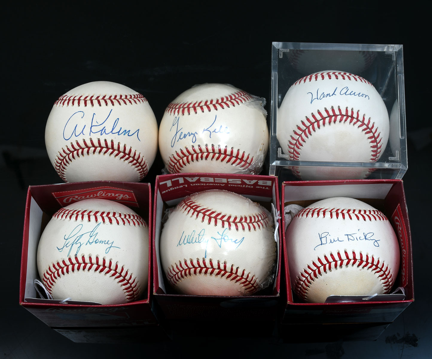 SIX MLB AUTOGRAPHED BASEBALLS