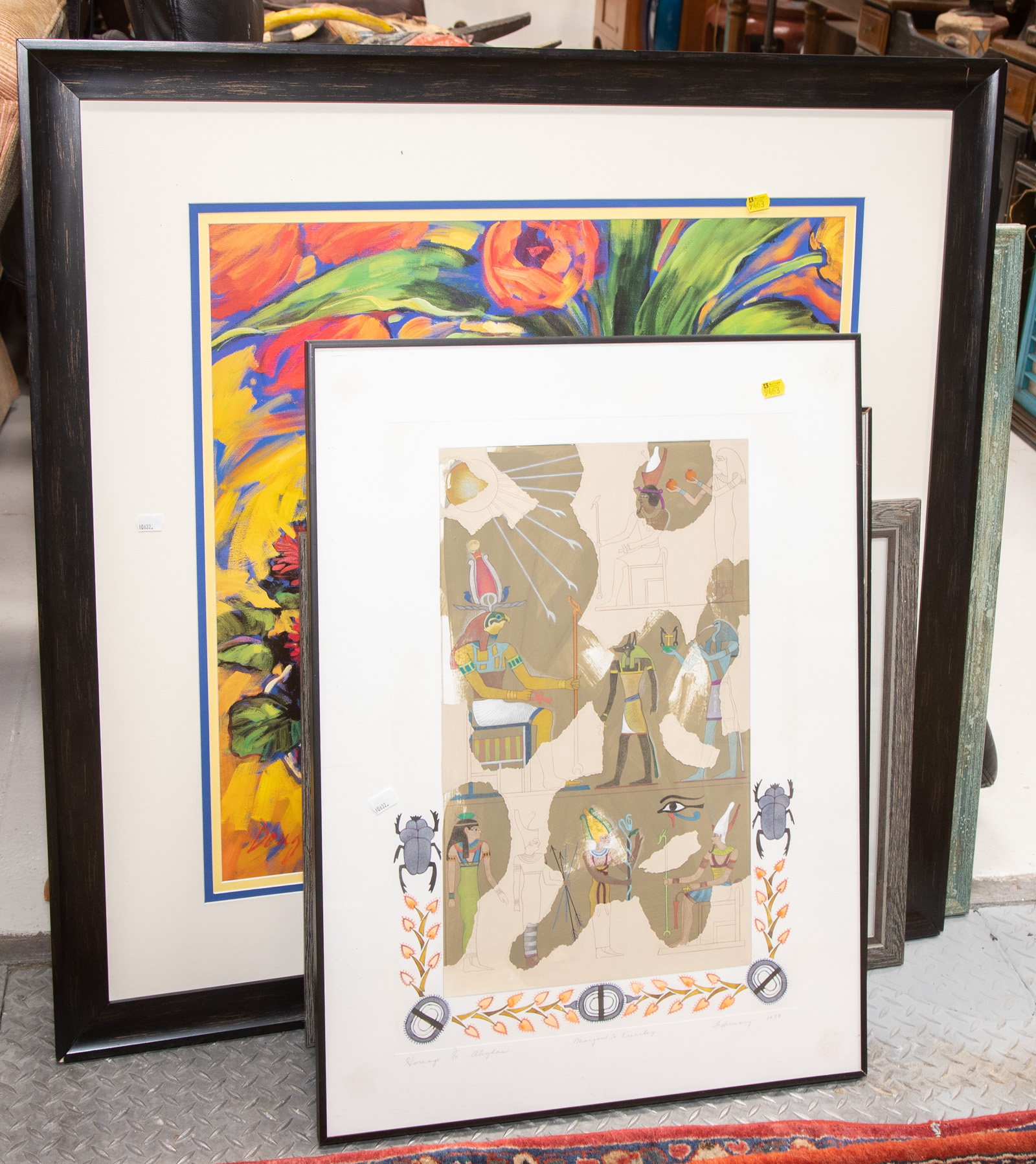 SIX MODERN FRAMED ARTWORKS