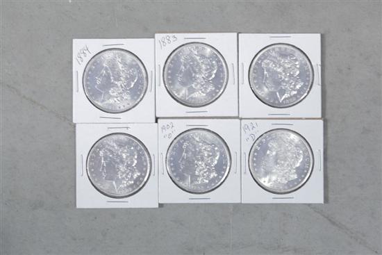 SIX MORGAN DOLLARS. Including