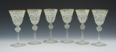 Six Moser Style Enameled Wine