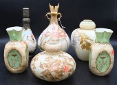 SIX MT. WASHINGTON GLASS VASES