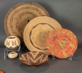 SIX NATIVE AMERICAN BASKETS IN