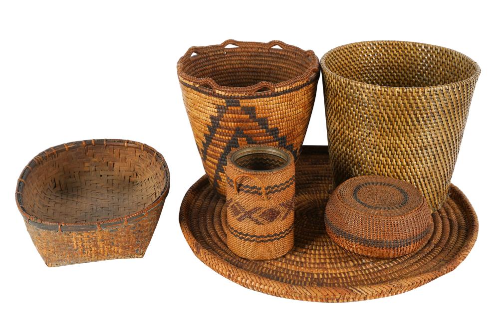 SIX NATIVE AMERICAN BASKETSthe