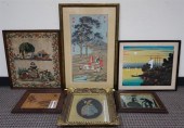 SIX NEEDLEPOINT, EMBROIDERY AN