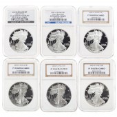 SIX NGC GRADED PROOF 70 ULTRA