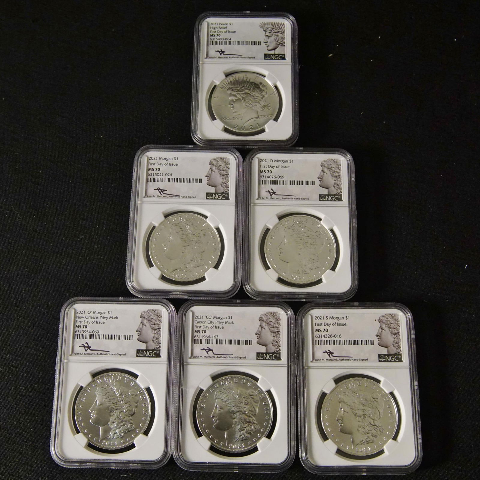 SIX - NGC MS70 2021 MORGAN &