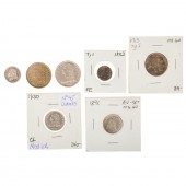 SIX NICE TYPE COINS WITH AU BU