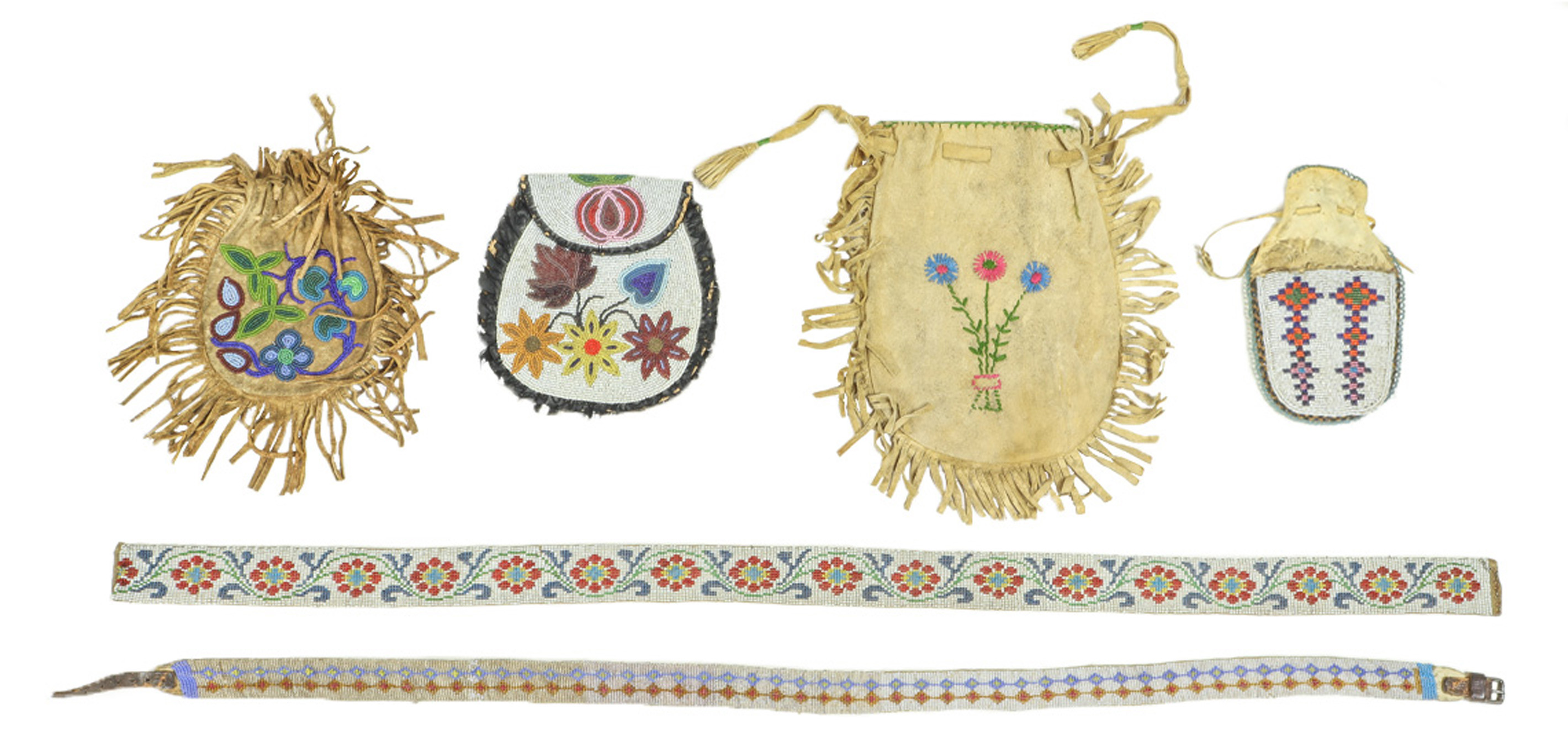SIX NORTHERN PLAINS BEADED ARTICLES