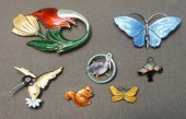 SIX NORWEGIAN ENAMEL DECORATED