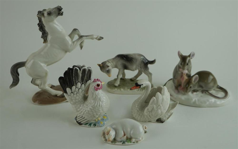 SIX NYMPHENBURG PORCELAIN MODELS OF