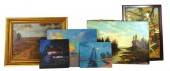 SIX OIL PAINTINGS, ASSORTED SU