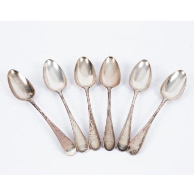 Six Old English pattern silver