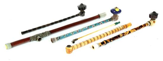 SIX OPIUM PIPES.  China  20th