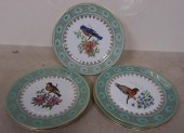 SIX ORNITHOLOGICAL DECORATED P