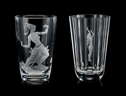 Six Orrefors glass vases   