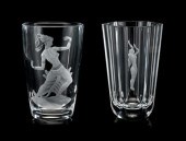 Six Orrefors glass vases    sw