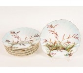 Six oyster plates; Bodley and