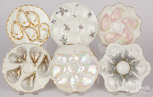 SIX OYSTER PLATESSix oyster