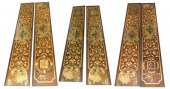 SIX PAINTED OBLONG MAHOGANY PA