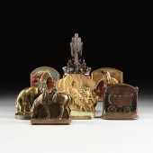 SIX PAIRS OF BOOKENDS AND A SI