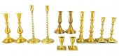 SIX PAIRS OF BRASS CANDLESTICK
